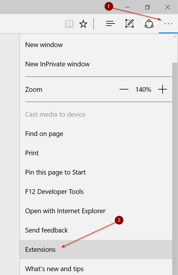 Disable or uninstall Edge browser extensions on Windows 10 Picture 4