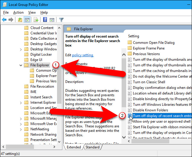 Disable Search History on Windows File Explorer Picture 13