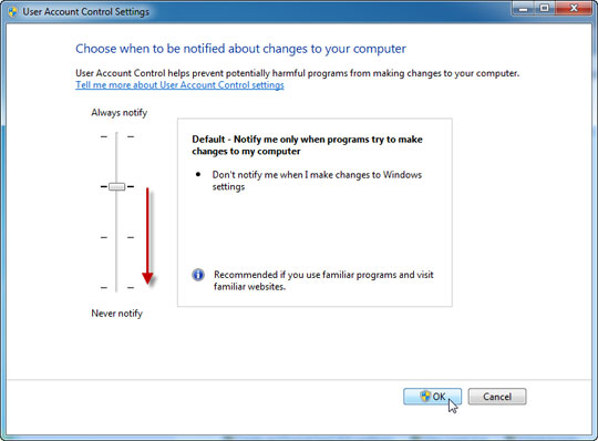 Disable UAC in Windows 7 Picture 3