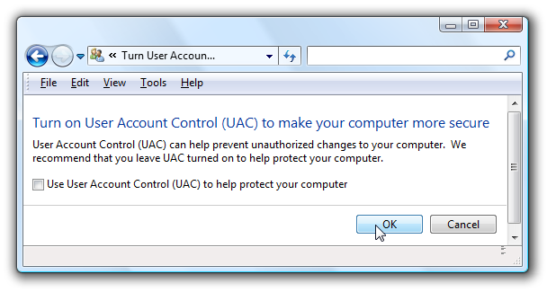 Disable User Account Control (UAC) on Windows 7, 8, and Vista Picture 7