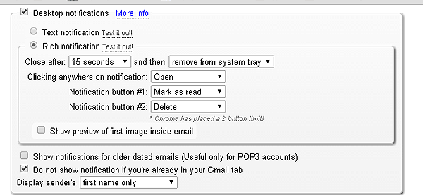 Display popup and Gmail notification ring on Chrome browser Picture 5