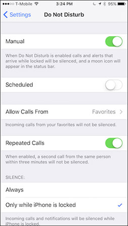 Distinguish silent mode and non-disturbing mode on iPhone Picture 2