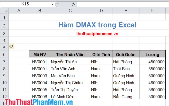 DMAX () function (returns conditional maximum value) in Excel Picture 2