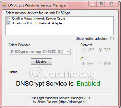 DNSCrypt client for Windows: Encrypt data from computer to DNS Picture 2