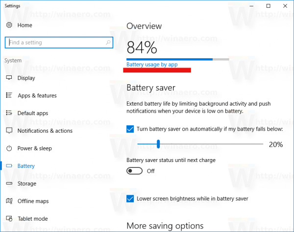 Do you want to see the details of how much apps use the battery on Windows 10? Picture 5