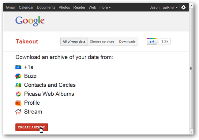 Download and backup data of Google, Google Plus Picture 8