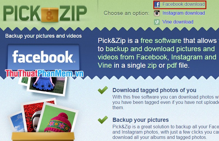 Download / download the entire Facebook photo album to your computer Picture 1