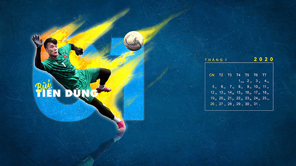 Vietnamese football team computer calendar: Đội tuyển bóng đá Việt Nam đã trở thành niềm tự hào của nước ta trong những năm gần đây. Sử dụng lịch máy tính với hình ảnh đội tuyển bóng đá để ủng hộ và cổ vũ cho đội tuyển Việt Nam.