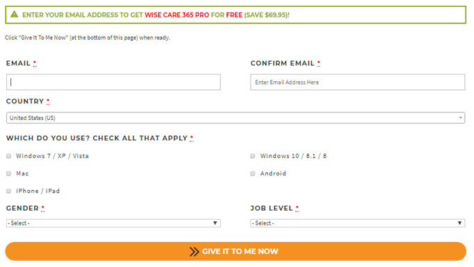 Download Wise Care 365 PRO, the smart cleaning software, to speed up the $ 69.95 system, which is free Picture 3