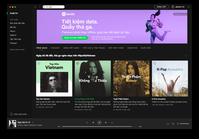 Downloading Spotify in Vietnam, you can use Free, Premium package for VND 59,000 / month Picture 5