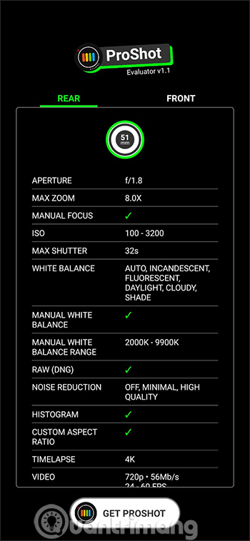 Downloading the ProShot for Android application is free Picture 1