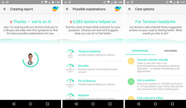Dr. AI - New service in HealthTap health diagnosis application Picture 5