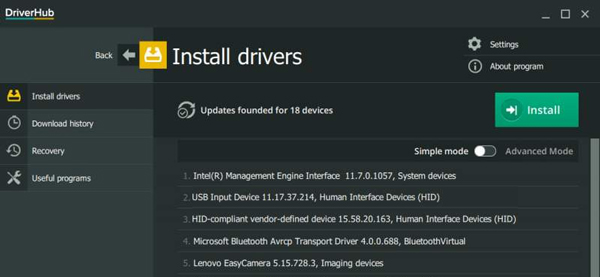 DriverHub, a free application that helps to handle missing drivers Picture 2