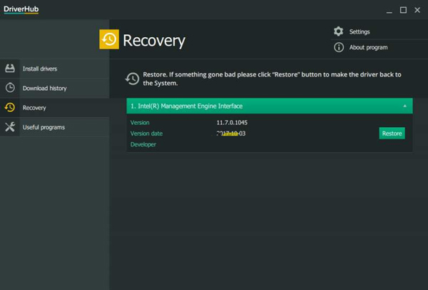 DriverHub, a free application that helps to handle missing drivers Picture 4