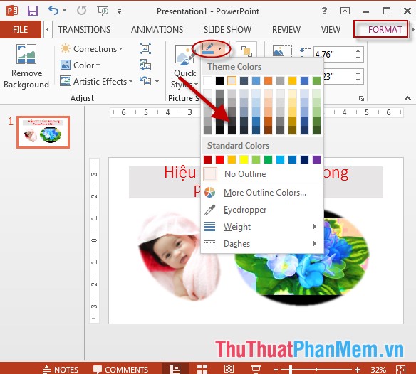 Edit, create effects for images in PowerPoint Picture 10