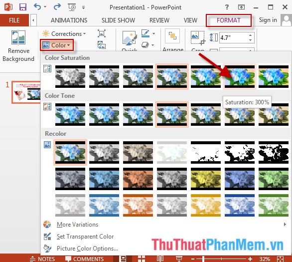 Edit, create effects for images in PowerPoint Picture 6
