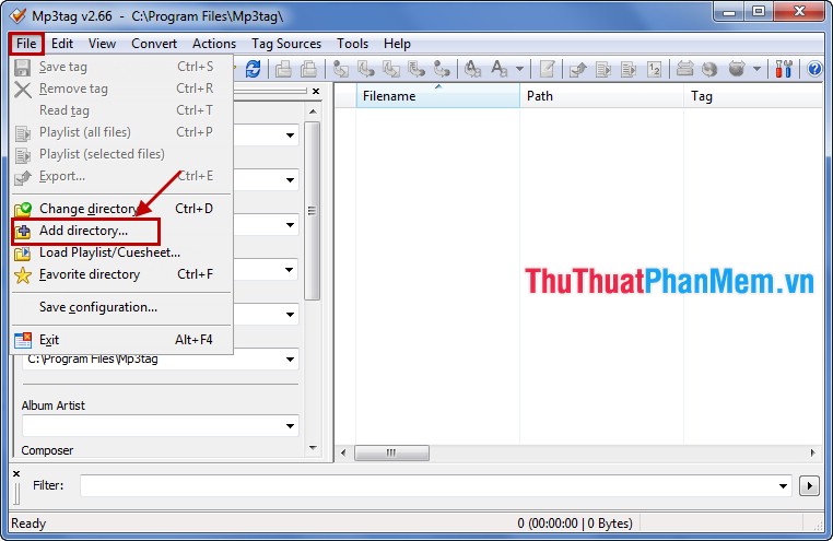Edit music file information, add Album ... with Mp3Tag Picture 3
