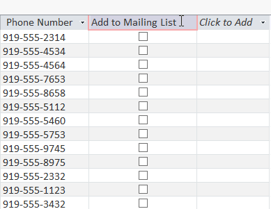 Edit tables in Access 2016 Picture 3