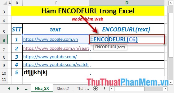 ENCODEURL function - The function returns a query string with URL code in Excel Picture 3
