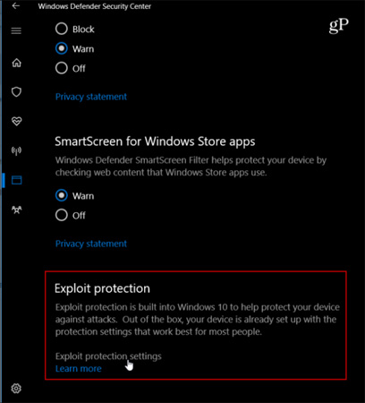 Enhance Windows 10 security with Exploit Protection Picture 2