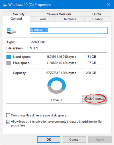 Error missing Disk Cleanup on Windows 10/8/7, this is a fix Picture 2
