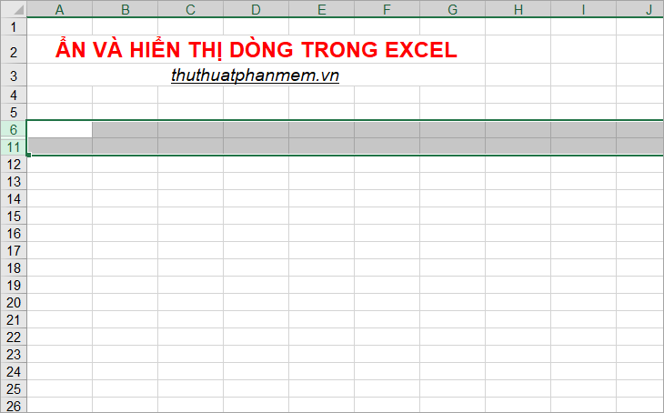 Excel with hidden lines - How to hide lines and display hidden lines in Excel Picture 7