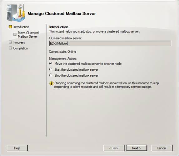 Exchange 2007 SP1: Manage CCR Cluster with the Exchange Management Console Picture 2