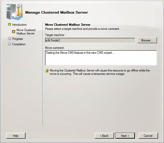 Exchange 2007 SP1: Manage CCR Cluster with the Exchange Management Console Picture 3