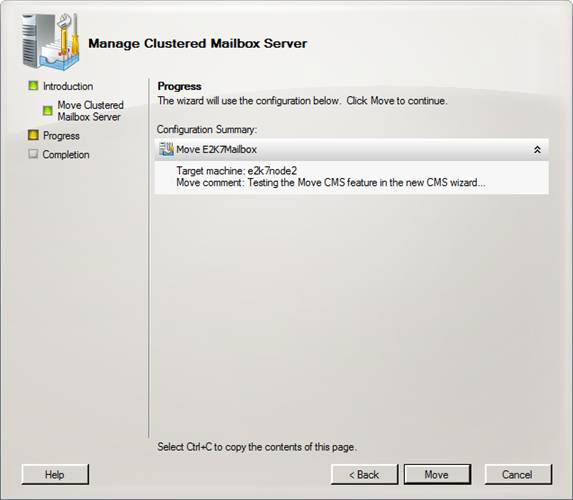 Exchange 2007 SP1: Manage CCR Cluster with the Exchange Management Console Picture 4