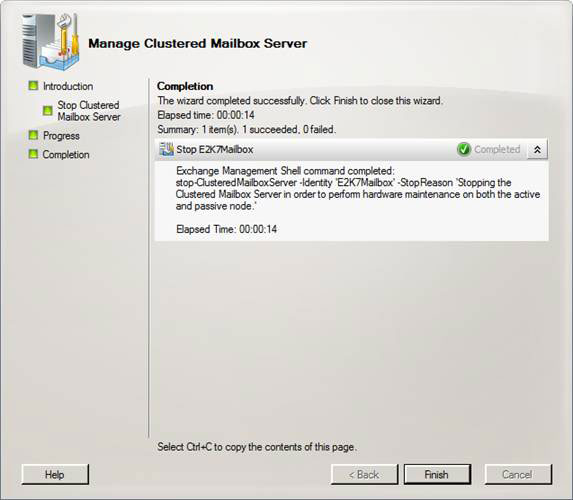 Exchange 2007 SP1: Manage CCR Cluster with the Exchange Management Console Picture 8