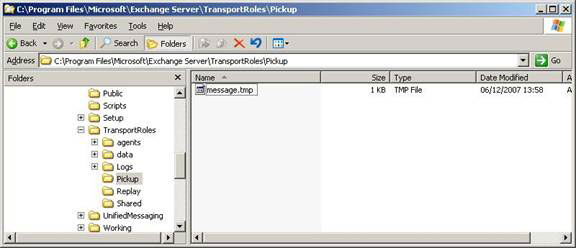 Exchange's Pickup folder Picture 4