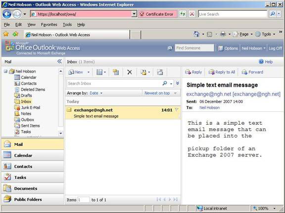 Exchange's Pickup folder Picture 5