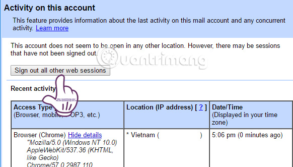 Exit Gmail, log out of your Gmail account, Logout Gmail remotely Picture 3