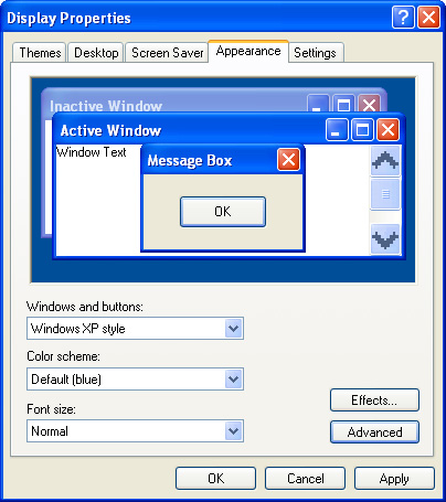 Expand or collapse the scroll bar in Windows XP Picture 6