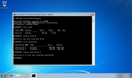 Expand the system partition in Windows 7 Picture 11