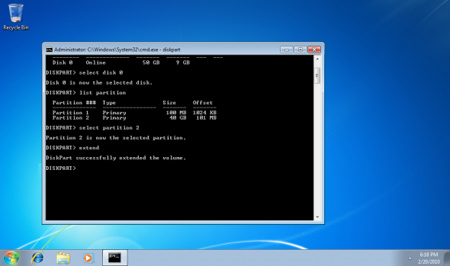 Expand the system partition in Windows 7 Picture 12