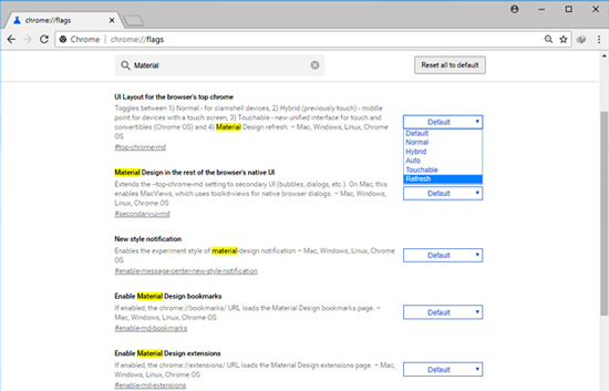 Experience the Material Design 2 interface for Chrome, you can activate it Picture 7