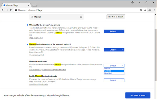 Experience the Material Design 2 interface for Chrome, you can activate it Picture 8