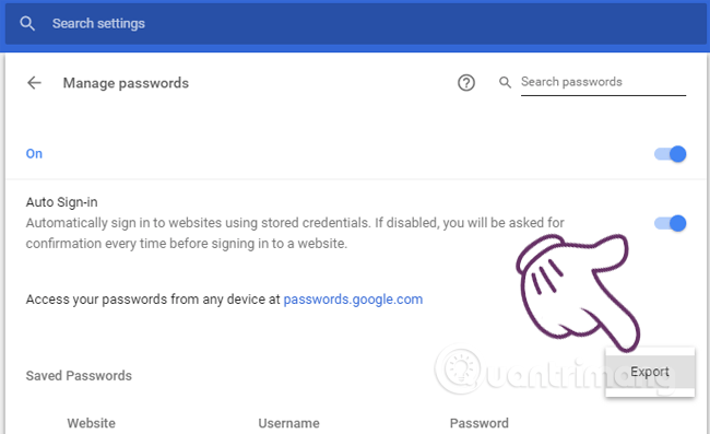 Extract the password saved on Chrome in .CSV format Picture 6