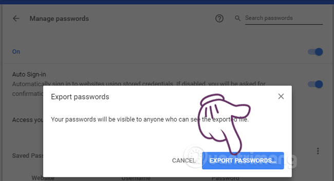 Extract the password saved on Chrome in .CSV format Picture 7