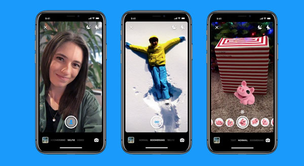 Facebook added a mode for capturing font selfies, Boomerang ... on Messenger apps Picture 1