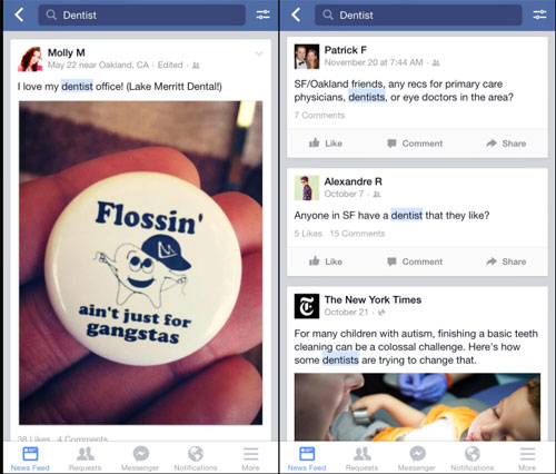 Facebook allows searching information in status Picture 3