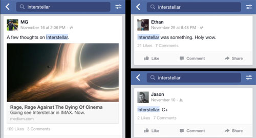 Facebook allows searching information in status Picture 4