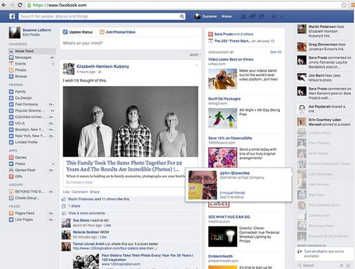 Facebook continues to change the new interface Picture 1