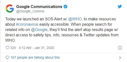 Facebook, Google, Twitter tightly control information related to Corona virus Picture 1