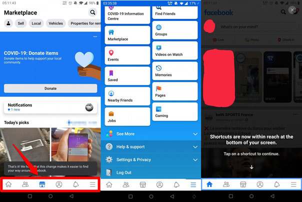 Facebook on Android updates the new interface, the tab bar is brought down as iOS Picture 1