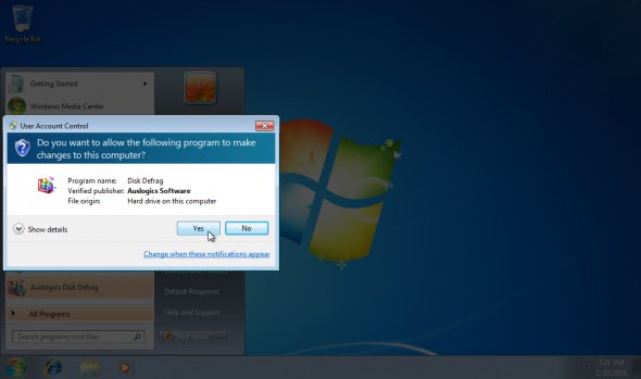 Fast disk defragmentation in Windows 7 Picture 11