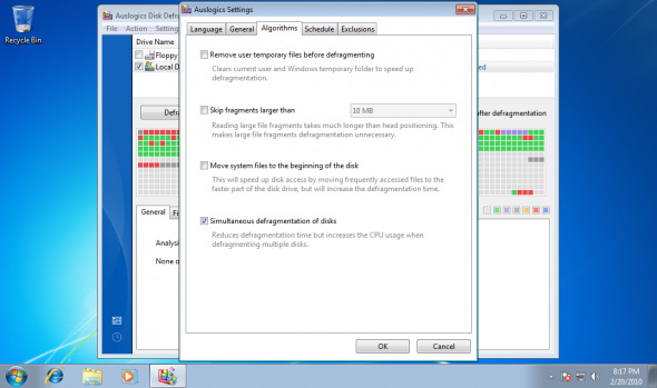 Fast disk defragmentation in Windows 7 Picture 14