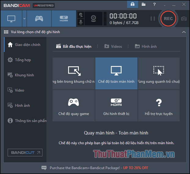 Filming, video screen with Bandicam software Picture 2