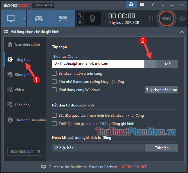 Filming, video screen with Bandicam software Picture 3